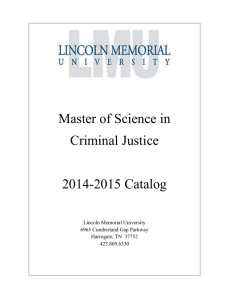 Master of Science in Criminal Justice 2014-2015 Catalog
