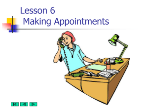Lesson 6 Making Appointments