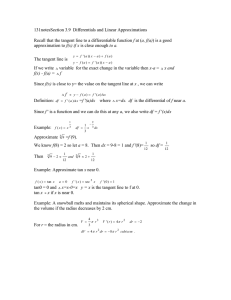 131notesSection 3.9  Differentials and Linear Approximations  f f(x) if x