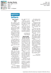 letters opinion Bendigo Weekly Lions no go in