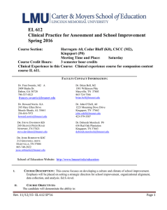 EL 612 Clinical Practice for Assessment and School Improvement Spring 2016