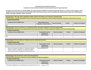 Enrollment Services Strategic Plan 2011-12