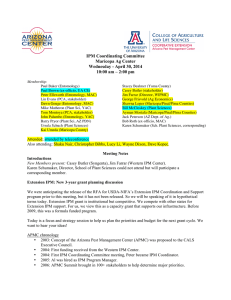 IPM Coordinating Committee Maricopa Ag Center Wednesday - April 30, 2014