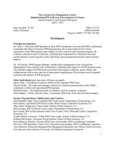 Interim Report on an Extension IPM grant April 5, 2011