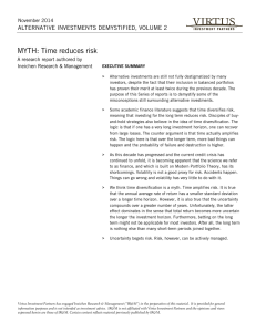 MYTH: Time reduces risk  ALTERNATIVE INVESTMENTS DEMYSTIFIED, VOLUME 2 November 2014