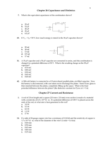 Chapter 26 Capacitance and Dieletrics