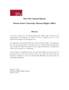 The 2014 Annual Report  Simon Fraser University Human Rights Office Abstract