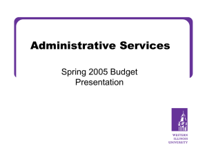 Administrative Services Spring 2005 Budget Presentation