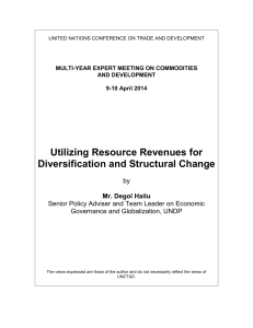 Utilizing Resource Revenues for Diversification and Structural Change  by