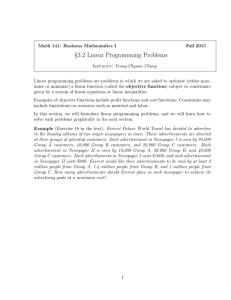 §3.2 Linear Programming Problems