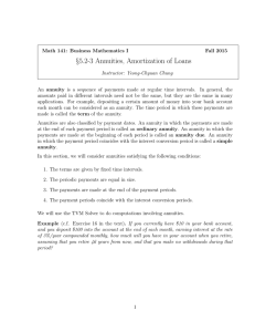 §5.2-3 Annuities, Amortization of Loans