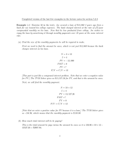Completed version of the last few examples in the lecture... Example (c.f. Exercise 32 in the text). Joe secured a...