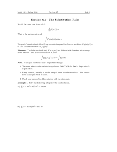 Section 6.5– The Substitution Rule