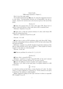 Study Guide Differential equations: Chapter 2 How to use this study guide: