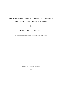 ON THE UNDULATORY TIME OF PASSAGE OF LIGHT THROUGH A PRISM By
