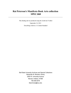 Rai Peterson's Manifesto Book Arts collection SPEC.068