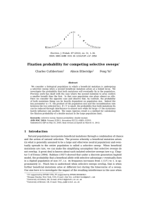 Fixation probability for competing selective sweeps Charles Cuthbertson Alison Etheridge Feng Yu