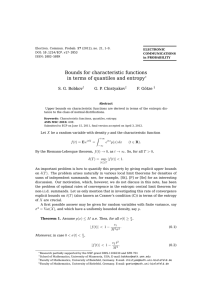 Bounds for characteristic functions in terms of quantiles and entropy