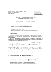 Erratum: Concentration bounds for stochastic approximations Noufel Frikha Stéphane Menozzi