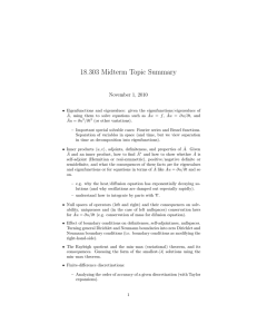 18.303 Midterm Topic Summary November 1, 2010