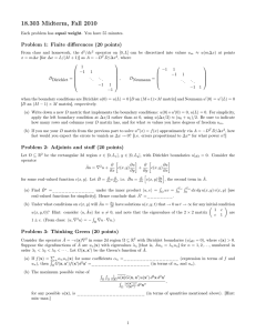 18.303 Midterm, Fall 2010 Problem 1: Finite differences (20 points)