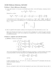 18.303 Midterm Solutions, Fall 2010 Problem 1: Finite differences (20 points)