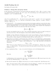 18.303 Problem Set 10 Problem 1: Energy flow and group velocity
