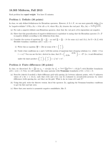 18.303 Midterm, Fall 2013 Problem 1: Definite (30 points)