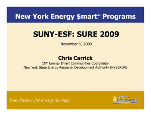 SUNY SUNY--ESF: SURE 2009 ESF: SURE 2009 SUNY ESF: SURE 2009
