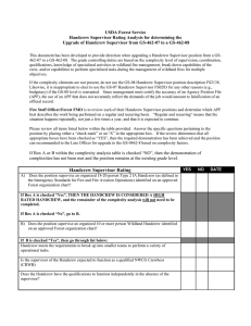 USDA Forest Service Handcrew Supervisor Rating Analysis for determining the