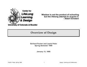 Overview of Design Wisdom is not the product of schooling