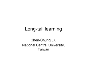 Long-tail learning Chen-Chung Liu National Central University, Taiwan