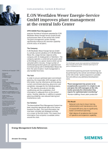 E.ON Westfalen Weser Energie-Service GmbH improves plant management at the central Info Center