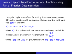 Inverse Laplace transform of rational functions using Partial Fraction Decomposition