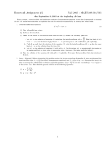 Homework Assignment #2 FAll 2015 - MATH308-504/505