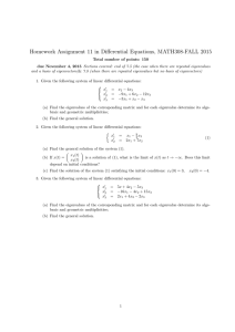 Homework Assignment 11 in Differential Equations, MATH308-FALL 2015