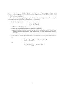 Homework Assignment 13 in Differential Equations, MATH308-FALL 2015