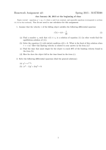 Homework Assignment #1 Spring 2015 - MATH308