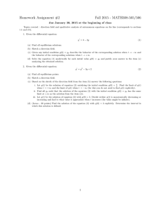 Homework Assignment #2 Fall 2015 - MATH308-505/506