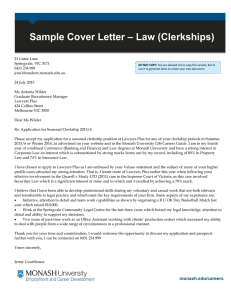 – Law (Clerkships) Sample Cover Letter