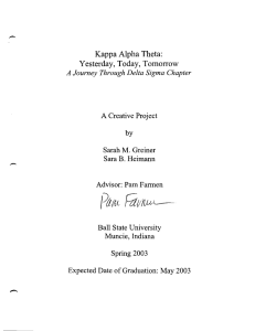 - Kappa Alpha Theta: Yesterday, Today, Tomorrow A Journey Through Delta Sigma Chapter
