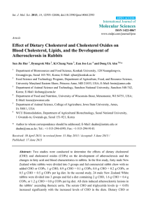 Molecular Sciences Effect of Dietary Cholesterol and Cholesterol Oxides on