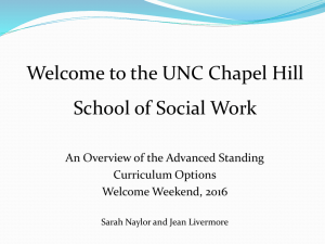 Welcome to the UNC Chapel Hill School of Social Work Curriculum Options