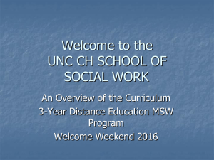 Welcome to the UNC CH SCHOOL OF SOCIAL WORK