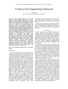 Twitter in the Engineering Classroom D.R. Berg JOURNAL OF