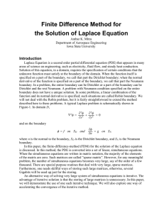 Finite Difference Method for the Solution of Laplace Equation Introduction