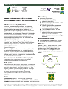 Evaluating Environmental Stewardship: Measuring Outcomes in the Green-Duwamish RESEARCH in progress project partners: