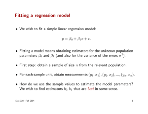 Fitting a regression model