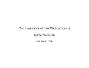 Combinatorics of free Wick products Michael Anshelevich October 7, 2006