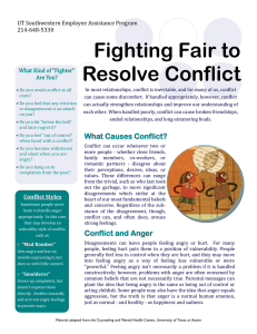 Fighting Fair to Resolve Conflict UT Southwestern Employee Assistance Program 214-648-5330